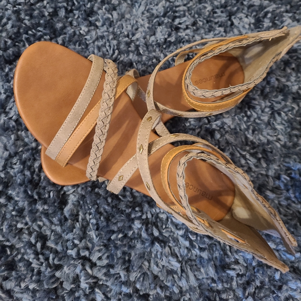 Multi color strappy short gladiators NWOT